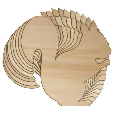 Wooden Squirrel Craft Shapes, 3 mm, 10 x 10 cm, No Hole, 10-Pack