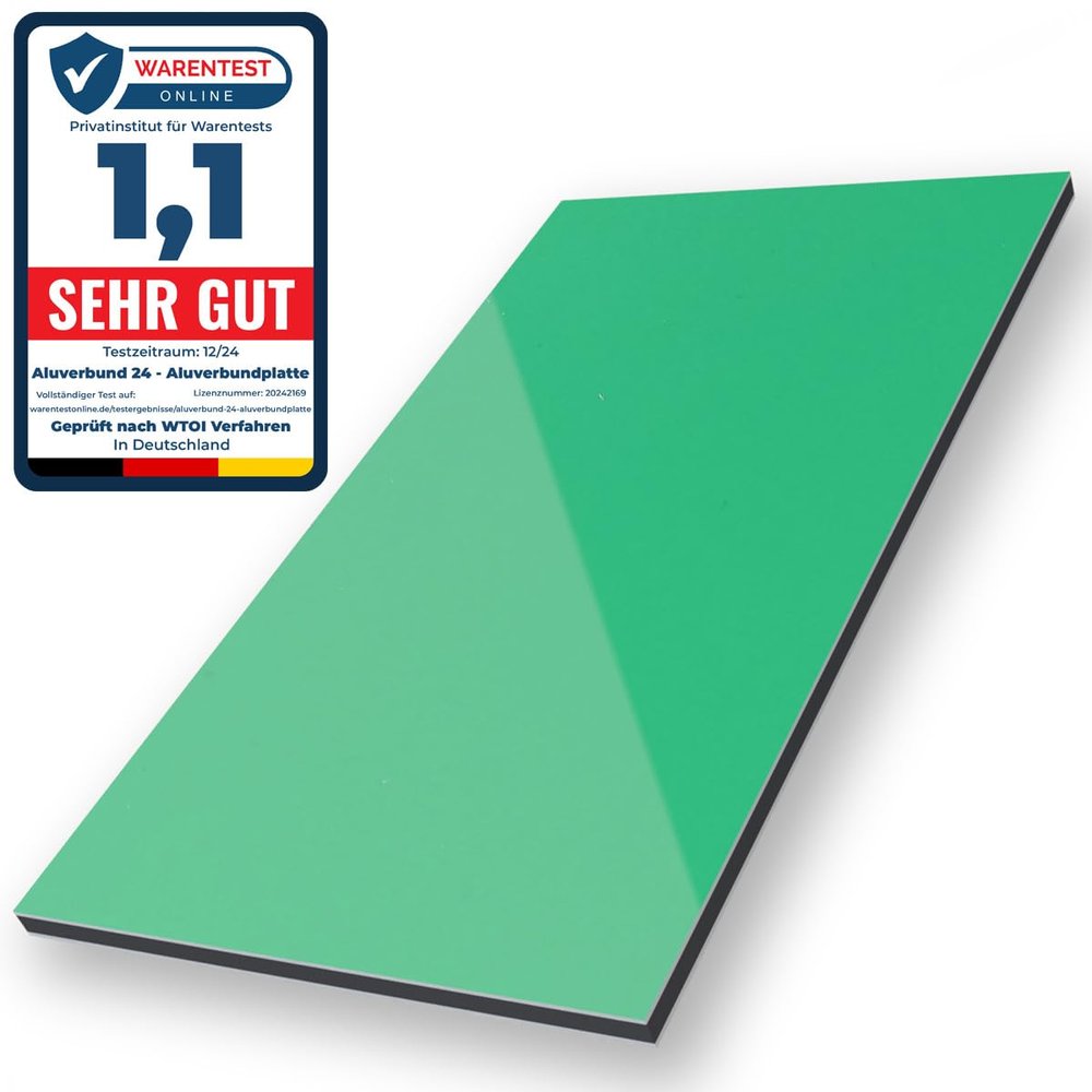 Aluminum Composite Panel, 3 mm, Green RAL 6024, 70 x 220 cm