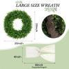 20-Inch Boxwood Wreath with Ivory Sash for Front Door view 2
