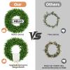 20-Inch Boxwood Wreath with Ivory Sash for Front Door view 3