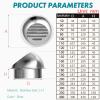 XUCAJING Round Exterior Wall Exhaust Vent Cap, 304 Stainless Steel with Mesh view 2