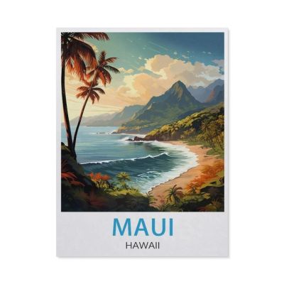 Paper Puzzle, 1,000 Pieces, Maui Hawaii Vintage Travel Poster, 50 x 70 cm, AP27
