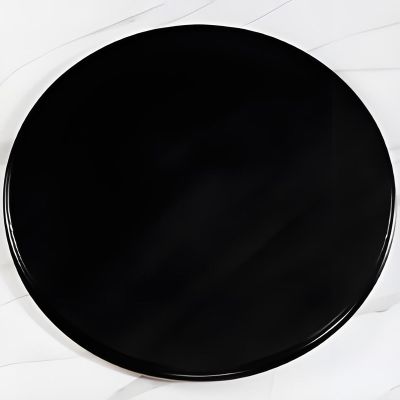Large Round Wooden Lazy Susan Turntable for Dining Tables, 70/80/90 cm, 360° Rotating Serving Tray (Black)