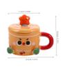 Cute Ceramic Mug with Lid, Original Milk Tea Cup for Travel view 2