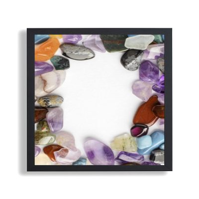 arte-tuo Opal White Picture Frame | 50 x 80 cm | Spruce Black | Anti-Glare Plastic Glazing