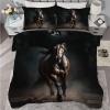 buyluhn 200 x 200 cm Dark Horse Duvet, Reversible 4-Season Quilt with 2 Pillowcases view 1