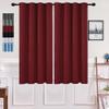 GOUSUN Blackout Curtain 180 x 140 cm, Double-Layer Thermal Curtain, Opaque, Cold-Protection, Warm for Bedroom, Red view 1
