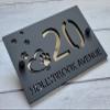 Personalized House Number Sign with Dog Design, Laser-Cut Acrylic view 2