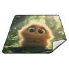 Joitme Cute Little Monster Green Outdoor Picnic Blanket view 1