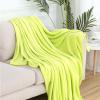 GAIFNAG Plush Flannel Blanket 180 x 250 cm, Soft Throw Blanket, Light Green view 2