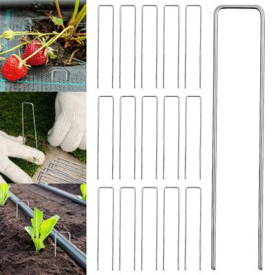 U-Shaped Galvanized Landscape Staples, 10 x 4 cm, 24-Pack