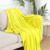 GAIFNAG Plush Sherpa Blanket 150 x 400 cm, Extra Soft, Warm and Cozy, Easy-Care Reversible Fuzzy Blanket for Bed, Sofa, Bedroom and Home, Yellow view 2
