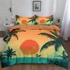 Microfiber Bedding Set 200 x 200 cm, 3-Piece, Orange Reversible Duvet Cover with 2 Pillowcases view 4