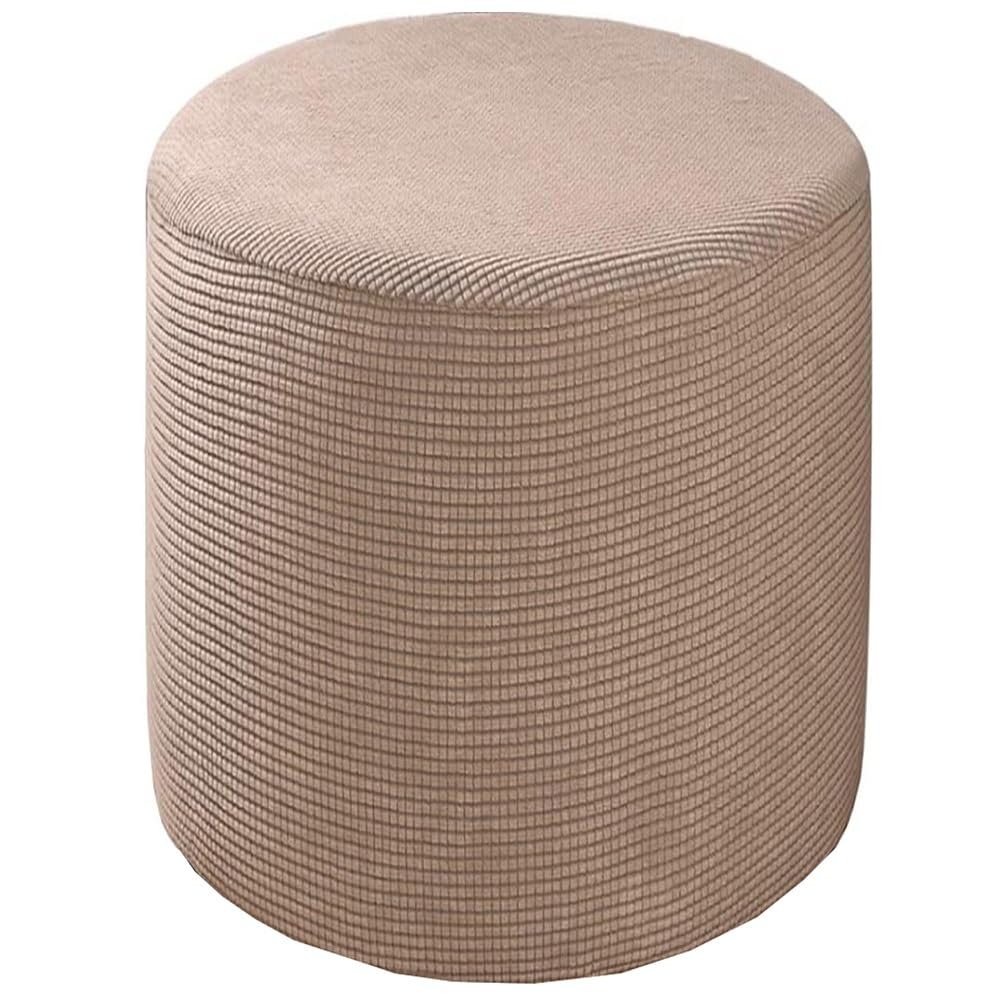 Odaima Square Ottoman Cover, 35x35/40x40/60x60 cm, Round Footstool Slipcover, 70 cm Diameter (#12)