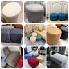 Odaima Square Ottoman Cover, 35x35/40x40/60x60 cm, Round Footstool Slipcover, 70 cm Diameter (#12) view 2