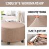 Odaima Square Ottoman Cover, 35x35/40x40/60x60 cm, Round Footstool Slipcover, 70 cm Diameter (#12) view 4