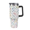 FZQVSGW Tumbler with Straw, 304 Stainless Steel, Handle and Lid, Reusable Travel Cup for Car, Home, Office and Outdoors view 1