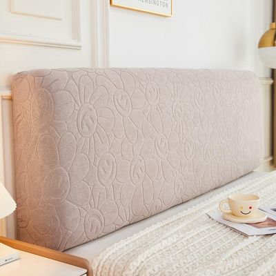 Somsiwey Stretch Velvet Headboard Cover for Queen and King Beds, Gray, 180 cm