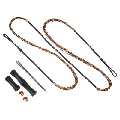 PATIKIL 12-Strand Recurve Bowstring, 56 in Actual Length for AMO 60 in, with 2 Brass Nocking Points and Silicone Finger Tabs, Black/Brown