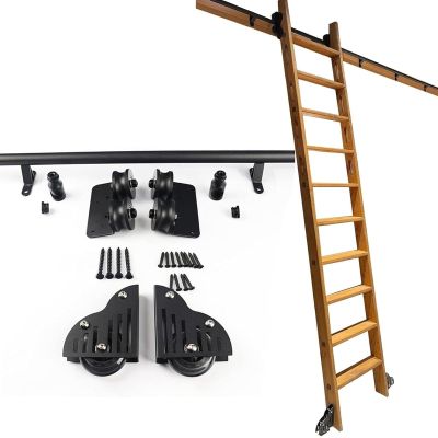 Sliding Ladder Hardware Kit, 3.324 ft, Steel-Roller Sliding Rail System