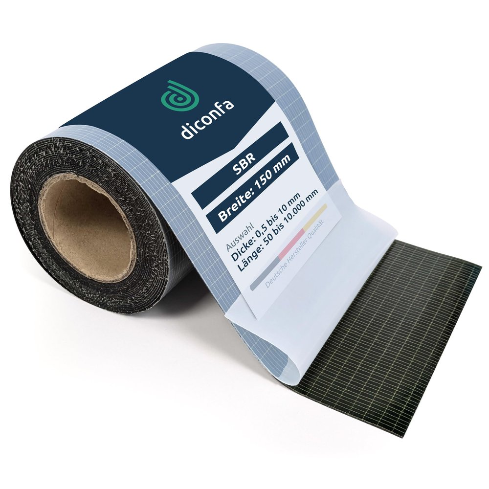 diconfa Self-Adhesive SBR Rubber Strip, 150 mm Wide, 5600 x 2 mm