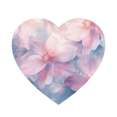 Heart-Shaped Acrylic Refrigerator Magnets, Pink Watercolor Peonies