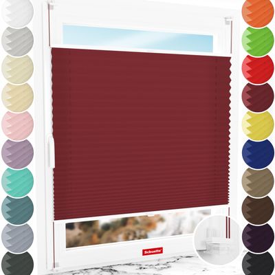 Schuette Ruby Riddle Pleated Blind, No Drilling, Dark Red, 45 x 100 cm (W x H)