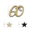 Oblique Unique Confetti Set - Wooden Number 60 and Stars view 2