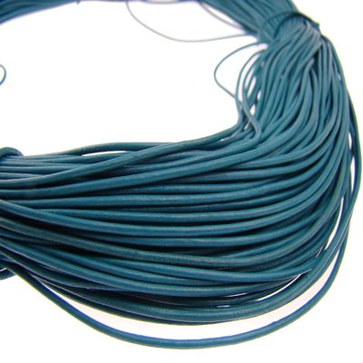 esnado Round Leather Cord - 1.5 mm x 30 m, Turquoise