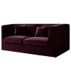KYJSW Stretch Velvet Chesterfield Sofa Cover with Seat Cushion Covers, Non-Slip, Purple-Red, Sofa + 2 Large Seats view 1