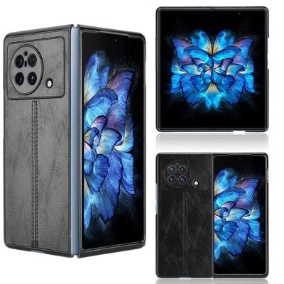 Jiajihua Case Compatible with Vivo X Fold 5G V2178A, PU Leather Texture, 3-in-1 Camera Protection, Black