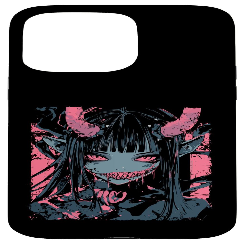 Anime Horror Girl Vaporwave Waifu Case for iPhone 15 Pro Max