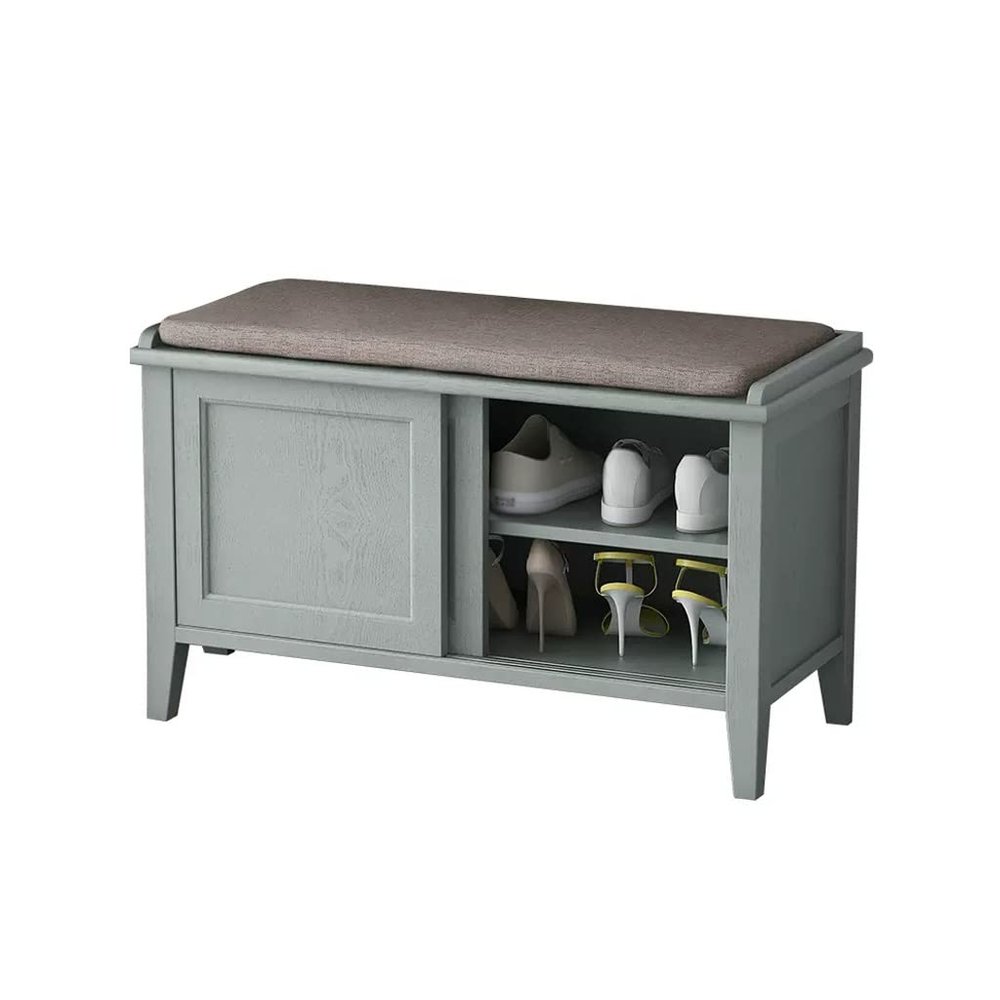 GELASIGE Retro Solid Wood Shoe Storage Bench