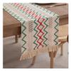 Farmhouse-Style Cotton-Linen Table Runner with Fringe, 30 x 240 cm view 1