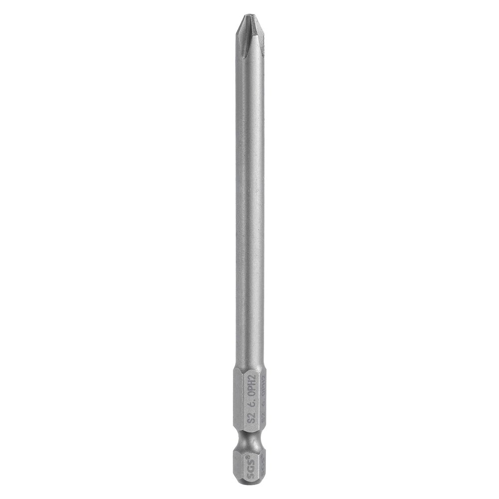 QUARKZMAN PH2 Phillips Screwdriver Bit Set, 1/4" Hex Shank, 6 mm Shaft, 100 mm Long, Magnetic S2 Steel Bits