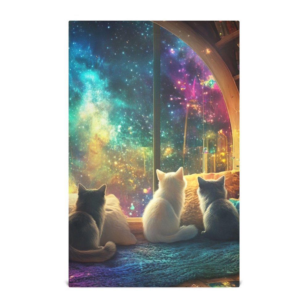 ODAWA Colorful Cat Kitchen Towel, Reusable, 1 Piece