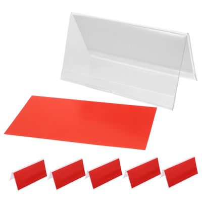 Transparent Double-Sided Triangle Name Plates, 10-Piece Plastic Set