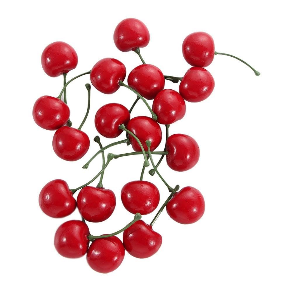 Artificial Red Cherries, Realistic Cherry Decor, 20 Pieces