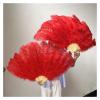 Folding Red Feather Fan, 100 × 60 cm, 13-Rib Hand Fan view 3