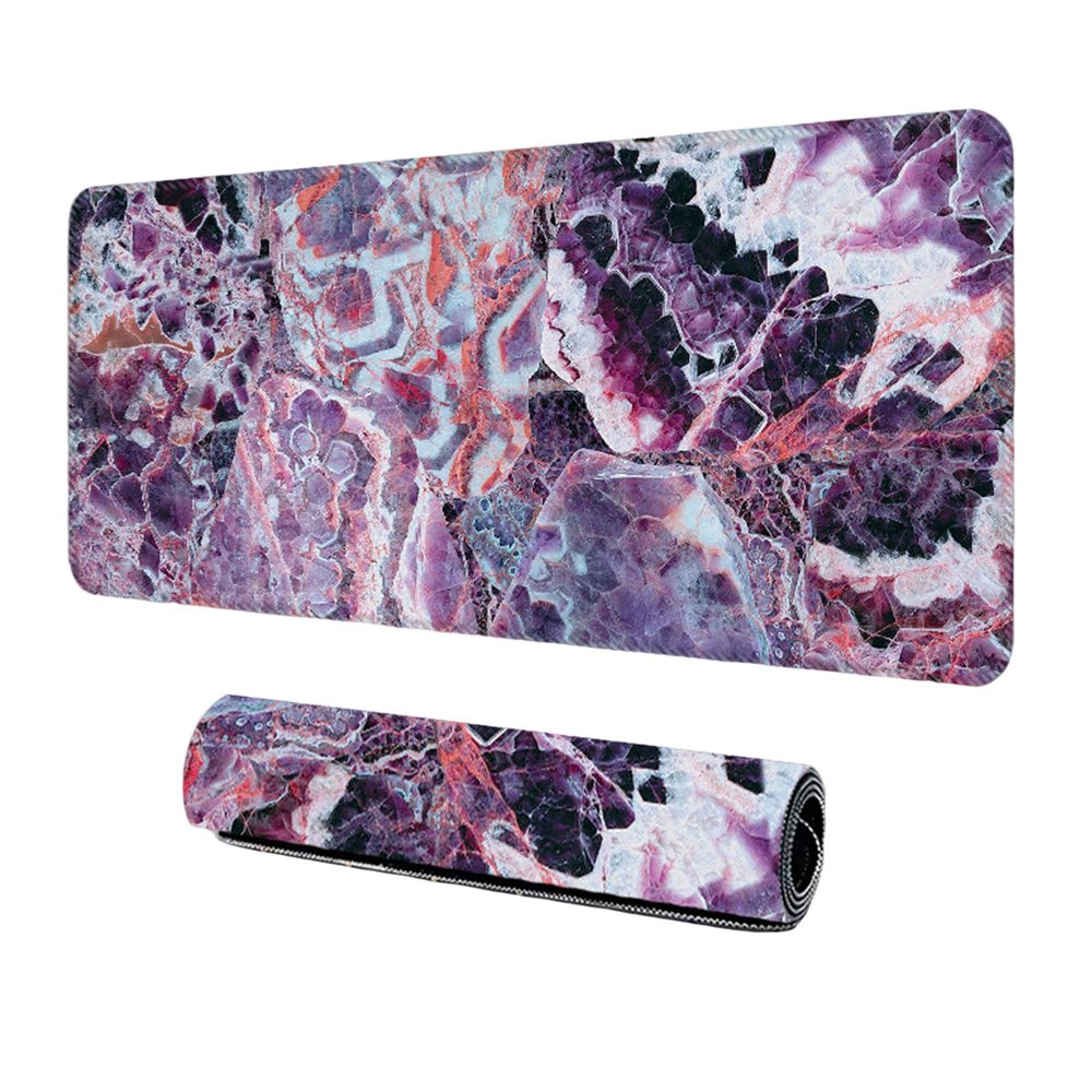 FANSU Gaming Mouse Pad, Stitched-Edge 3D Marble Design, Non-Slip Rubber Base, Purple, 700 x 300 x 3 mm