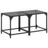 Makastle Coffee Table Set of 2, Square Glass-Top Tables, Black, 40 x 40 x 40 cm, Steel view 1