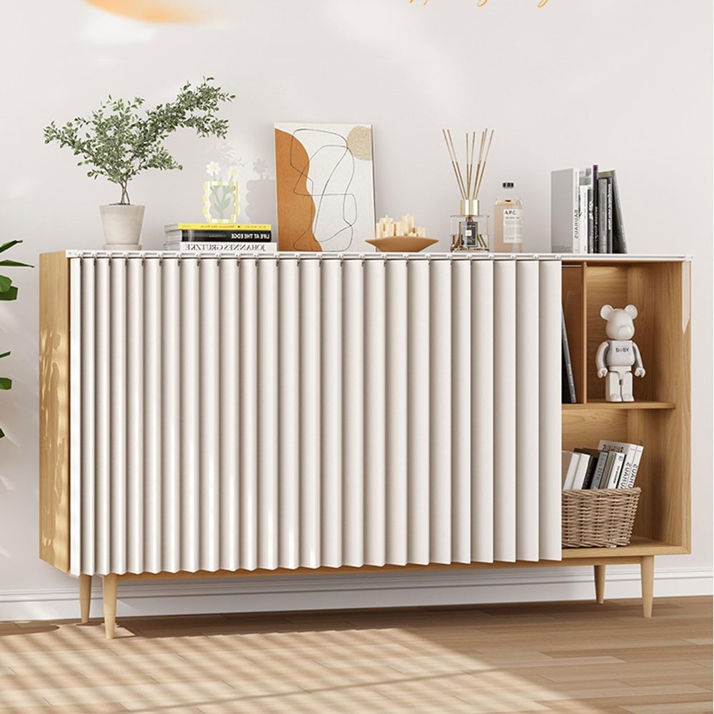 Aocet Cabinet Curtain for Kitchen, White, 180 x 100 cm