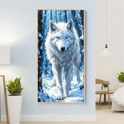 Wolf Diamond Painting, XXL 60 x 120 cm, 5D DIY Art Kit