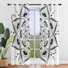 Highdi 3D Voile Curtains with Grommets, 2-Piece Set, White Mandala, 55 x 95 cm view 1