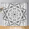 Highdi 3D Voile Curtains with Grommets, 2-Piece Set, White Mandala, 55 x 95 cm view 3