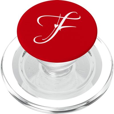 F Initial Heart Alphabet Monogram PopSockets PopGrip for MagSafe