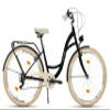 MILORD Women's City Bike, Comfort Retro Holland Bike, Vintage Bicycle, 26/28 in, 7-Speed (Black-Cream, 26 in) view 2