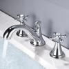 OWOHYG Two-Handle Brass Bathroom Faucet, Cross Handles, 3-Hole Deck Mount, Black (Chrome) view 1