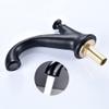 OWOHYG Two-Handle Brass Bathroom Faucet, Cross Handles, 3-Hole Deck Mount, Black (Chrome) view 4