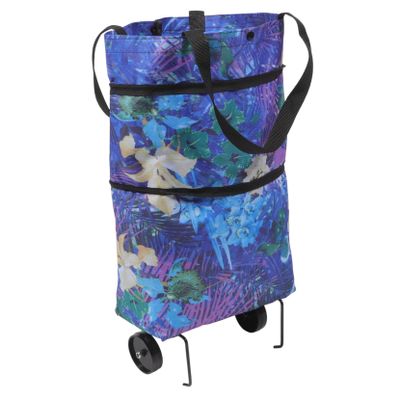 Foldable Rolling Shopping Bag, Fabric, PP and Metal